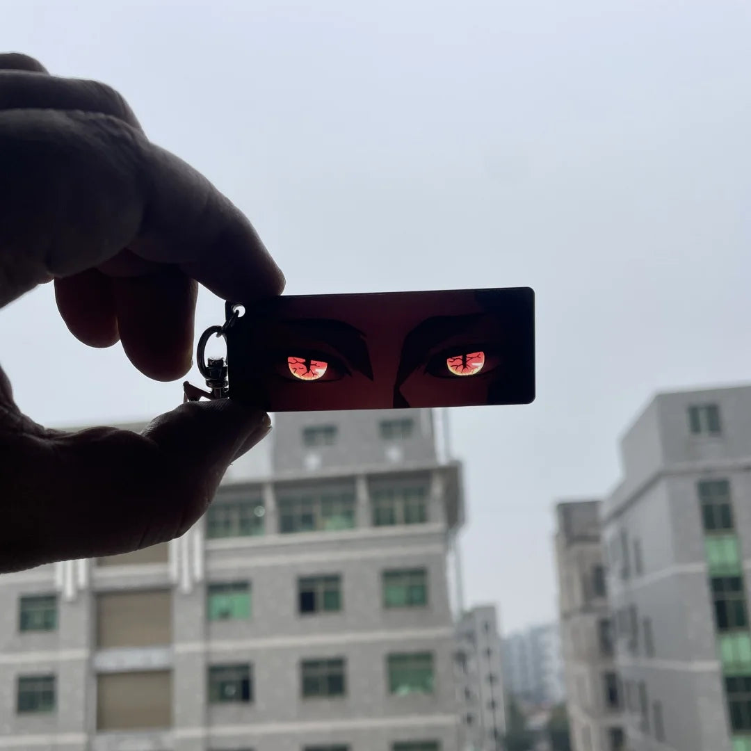 Demon Slayer Acrylic Pupil Translucency Card Key Chains Pendants Anime Twelve Kizuki Keychains Backpack Decorative Key Charm