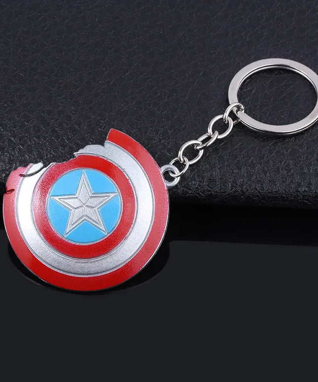Creative Marvel Series Captain America Shield Keychain Rotating Dripping Shield Avengers Keychain Popular Accessory Pendant