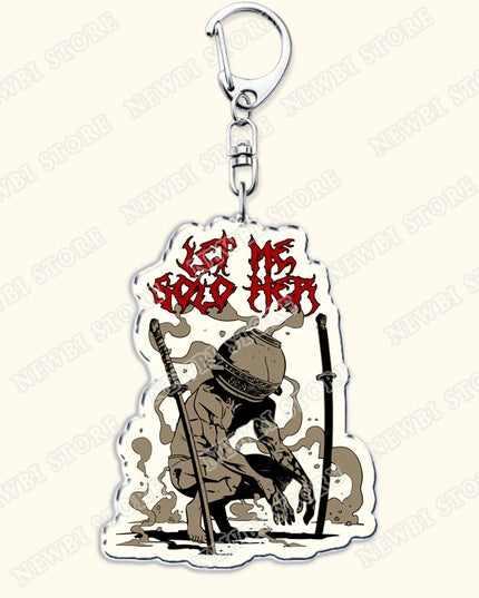 Video Game Dark Souls Keychains for Women Accessories Bag Bloodborne Malenia Melina Keyrings Jewelry Fans Gaming Friends Gift