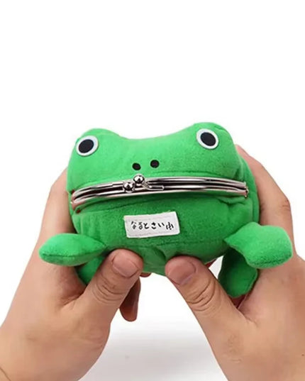 Cute Anime Frog Purse Kissing Lock Funny Plush Frog Shape Role Play Purse for Women Bag Accessories