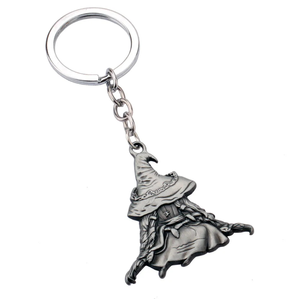 Game Vintage Elden Master Talisman Pendant Keychain for Men Boys Silver Color Metal Key Ring Fans Car Bag Decor Jewelry Gift
