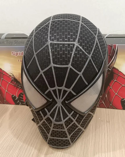 Spiderman Marvel 1/1 3D Spider-Man Tobey Mask Halloween Cosplay Faceshell Detachable Lenses Costumes Superhero Collection Models