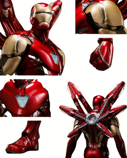1PC Iron Man Action Figure - PVC Collectible Novelty Toy, Desk Ornament, Party Gag Gift for Adults and Teens 14+ - UME Brand Marvel-Inspired Superhero Model